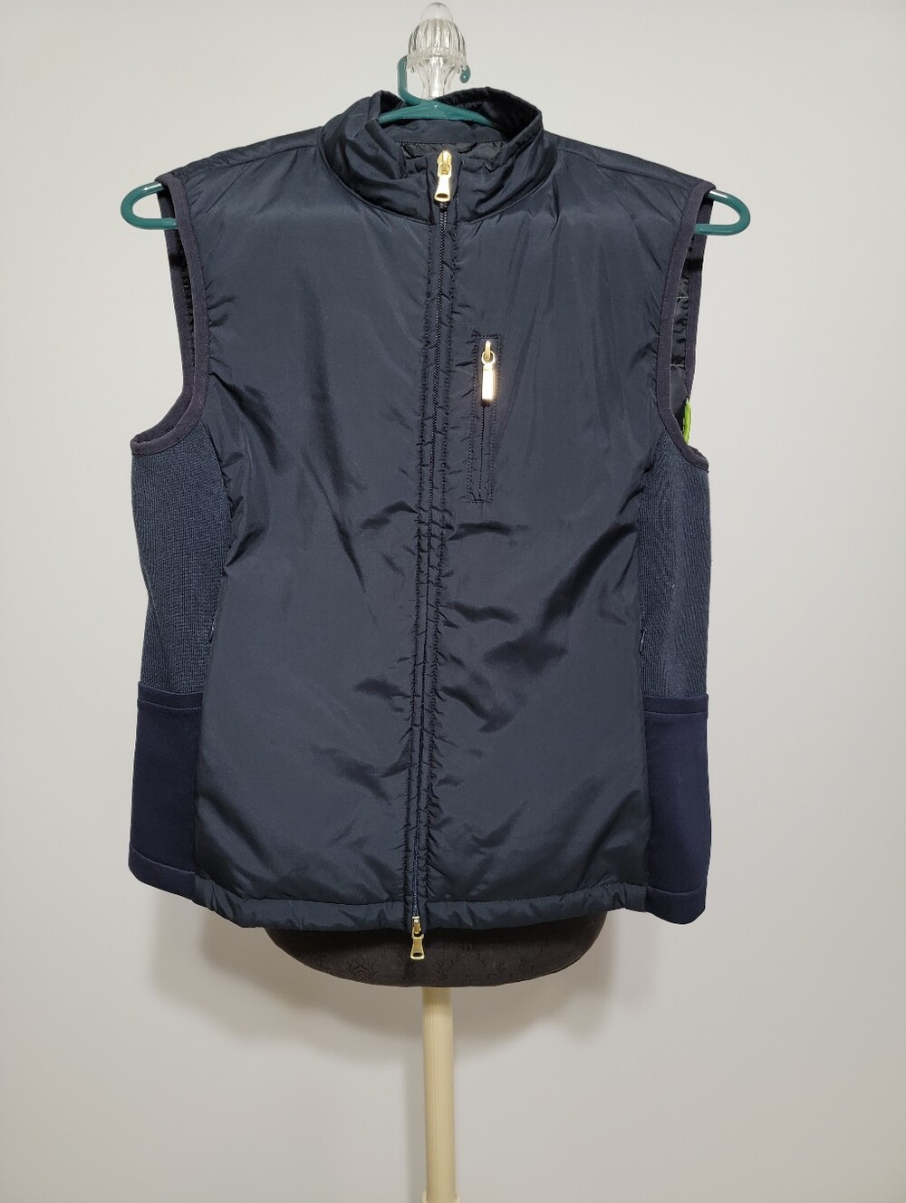 Tyler Boe Green Quilted Moto Zip Up  Vest Womens M